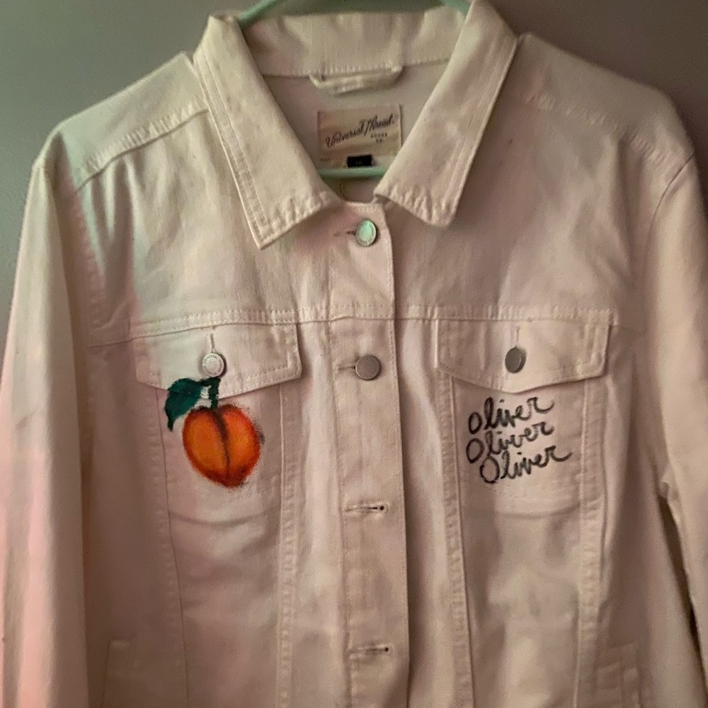 “Call me by your name” white denim jacket